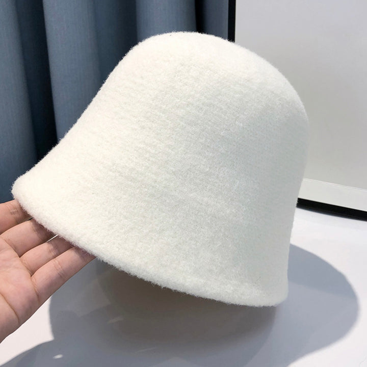 Round Dome Short Brim Thick Warm Bucket Hat Women Winter Knitting Wool Basin Hat Fashion Accessories Image 10