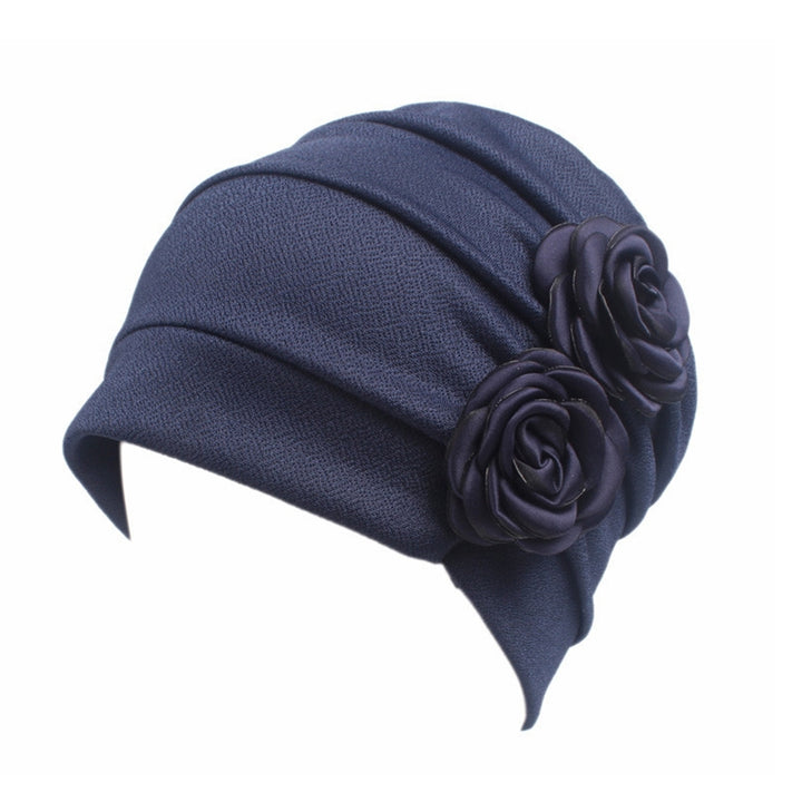 Women Hat No Brim Wind-proof Comfortable Touch Good Stretchy Flower Design Keep Warm Breathable Women Soft Comfy Beanie Image 7