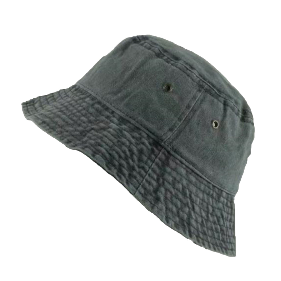 Wide Brim Solid Color Bucket Hat Unisex Denim Washed Basin Hat Fashion Accessories Image 3
