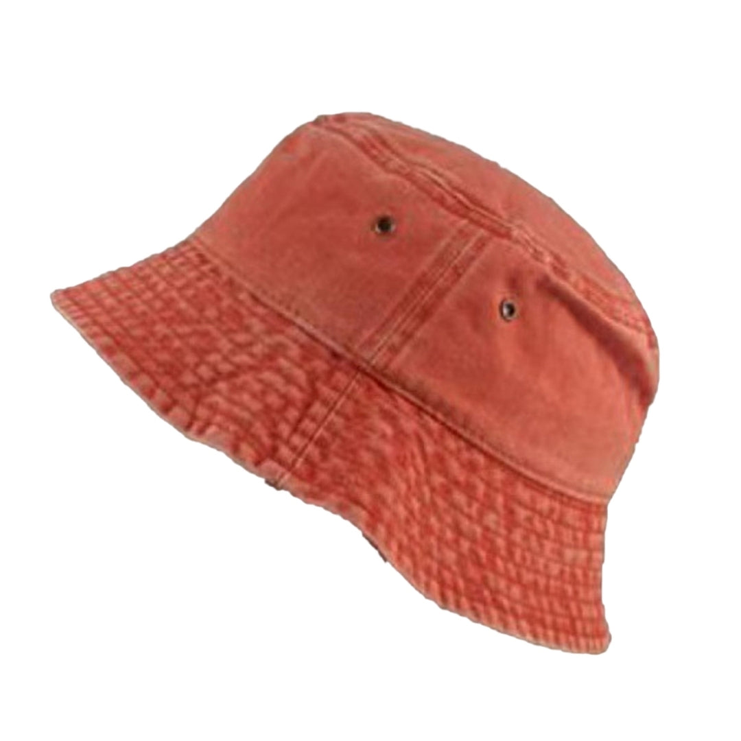 Wide Brim Solid Color Bucket Hat Unisex Denim Washed Basin Hat Fashion Accessories Image 4