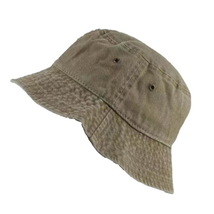 Wide Brim Solid Color Bucket Hat Unisex Denim Washed Basin Hat Fashion Accessories Image 4