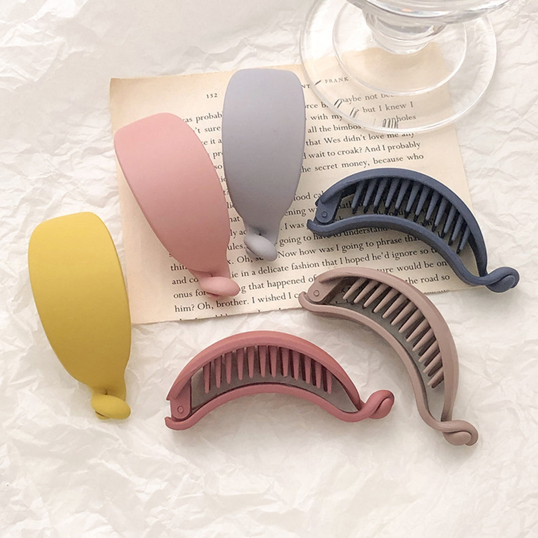 Korean Style Candy Color Non-Slip Hair Claw Sweet Banana Shape Matte Hair Clip Hair Accessories Image 11