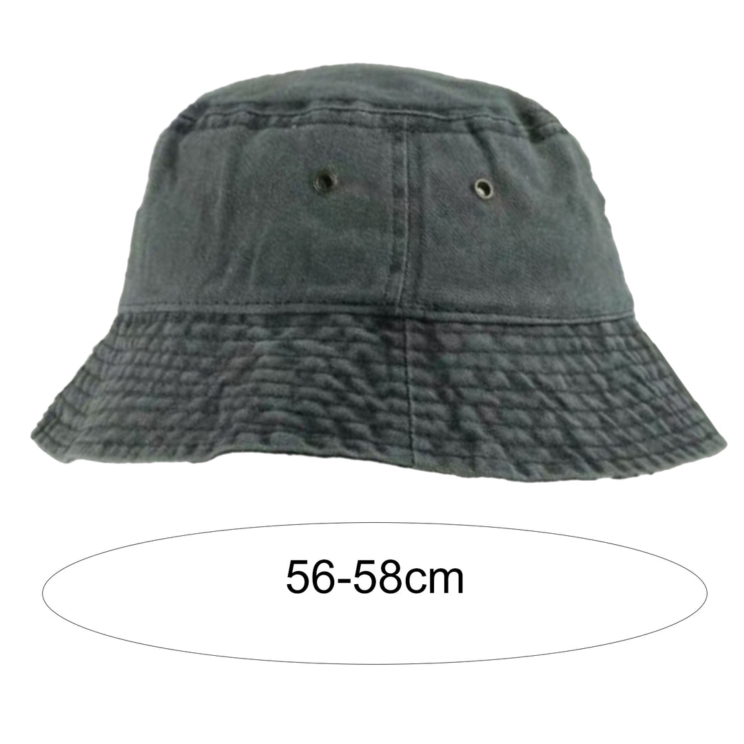 Wide Brim Solid Color Bucket Hat Unisex Denim Washed Basin Hat Fashion Accessories Image 11