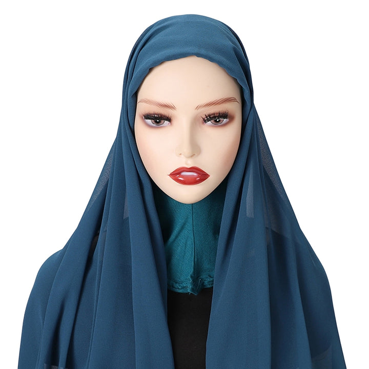 Malaysia Women Head Scarf Elastic Long Decorative Full Cover Neck Protection Protect Privacy Anti-UV Traditional Clothes Image 4