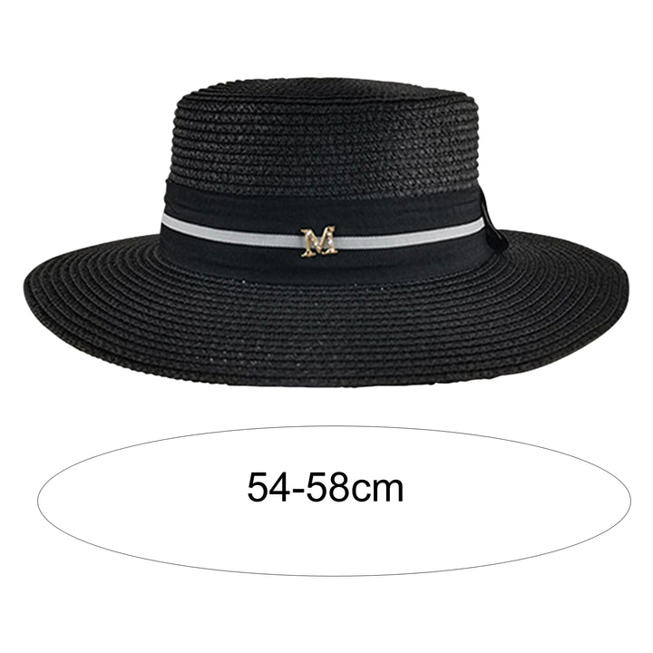 Wide Brim Letter M Decor Straw Hat Foldable Summer Women Beach Sun Hat Fashion Accessories Image 10