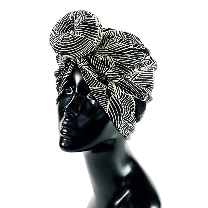 Women Head Wrap Knotted Elastic Adjustable Printing Washable Decorative Contrast Color Lady Head Cover African Hat Image 4