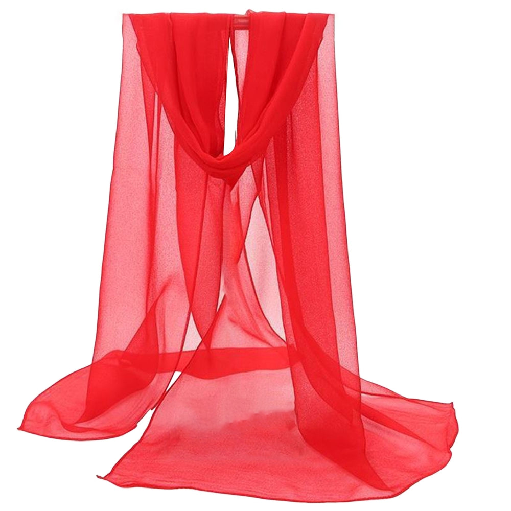 Sunscreen Ultrathin See-through Rectangle Chiffon Scarf Summer Gradient Color Long Shawl Costume Accessories Image 2