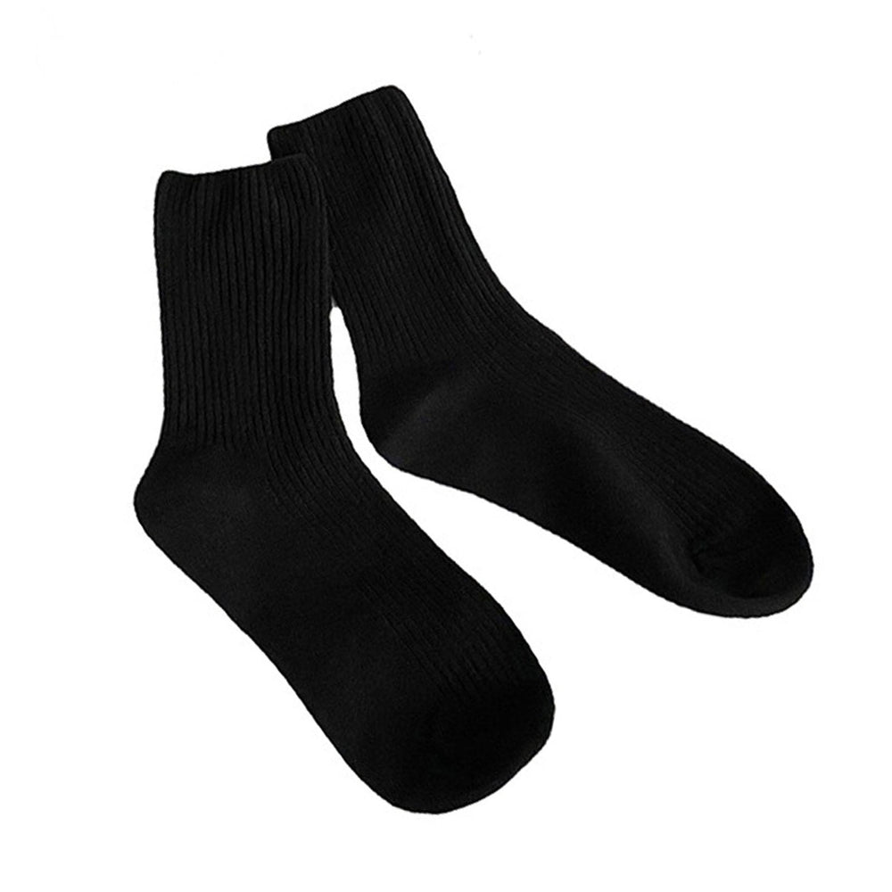 1 Pair Mid-tube Elastic Women Socks Casual Solid Color Ribbed Sports Socks Image 2