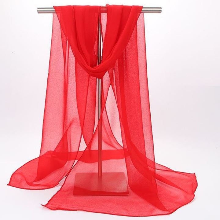 Sunscreen Ultrathin See-through Rectangle Chiffon Scarf Summer Gradient Color Long Shawl Costume Accessories Image 12