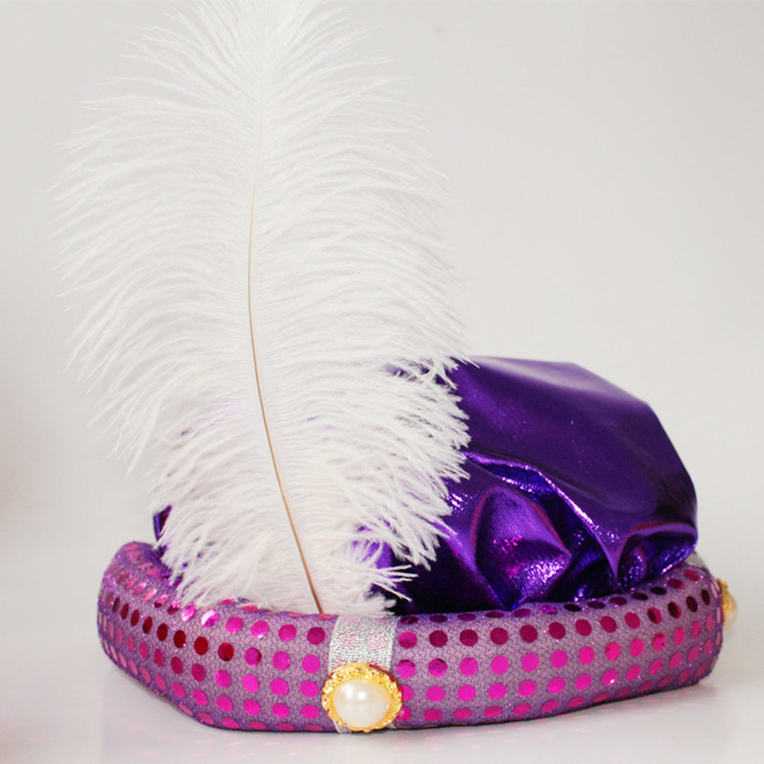 Easter Hat Shiny Sequin Feather Decor Faux Pearl Headwear Lightweight Cosplay Exquisite Masquerade Party Hat Performance Image 9