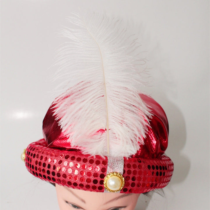 Easter Hat Shiny Sequin Feather Decor Faux Pearl Headwear Lightweight Cosplay Exquisite Masquerade Party Hat Performance Image 12