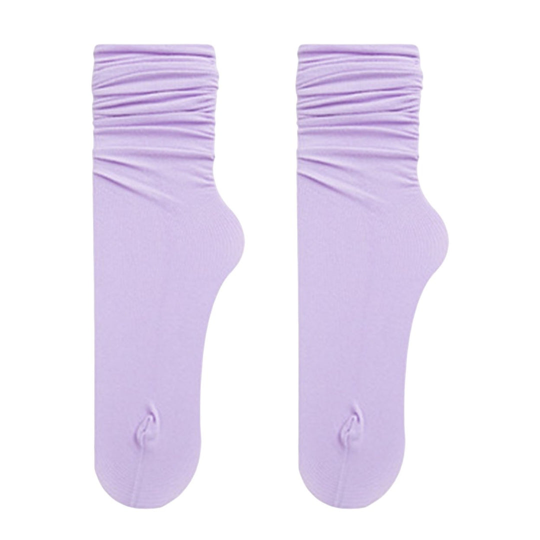 1 Pair Women Summer Socks Thin Anti-slip High Elasticity Soft Sweat Absorption Breathable Yoga Summer Mid Tube Socks Image 1