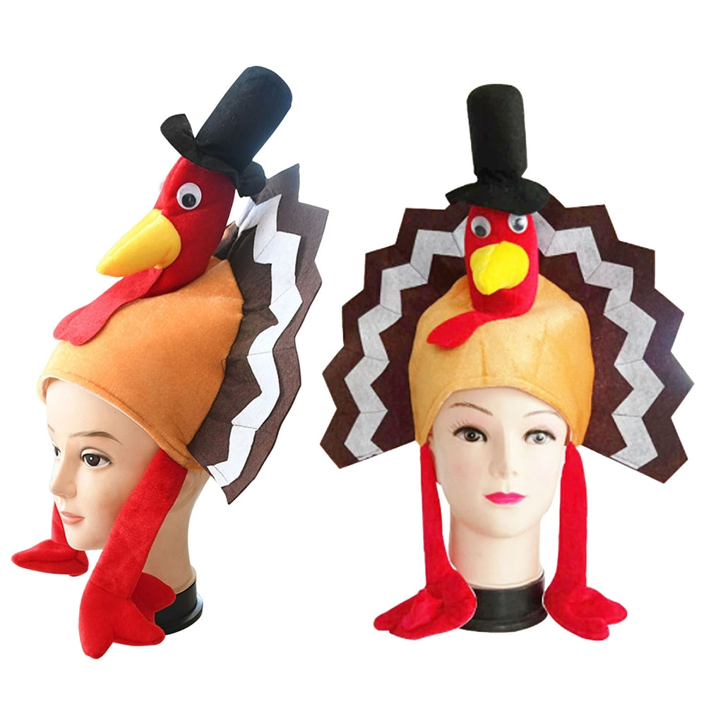 Feather Tail Long Leg Turkey Hat Halloween Thanksgiving Stage Performance Hat Party Supplies Image 2