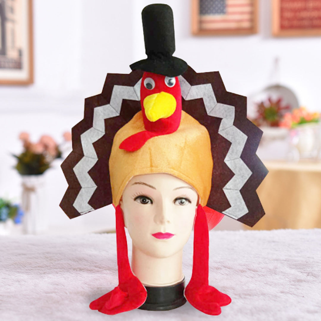 Feather Tail Long Leg Turkey Hat Halloween Thanksgiving Stage Performance Hat Party Supplies Image 3