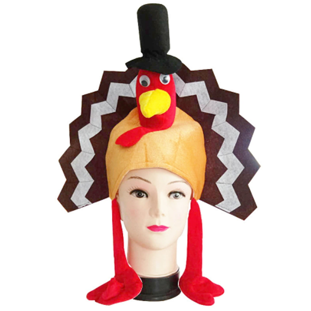 Feather Tail Long Leg Turkey Hat Halloween Thanksgiving Stage Performance Hat Party Supplies Image 4