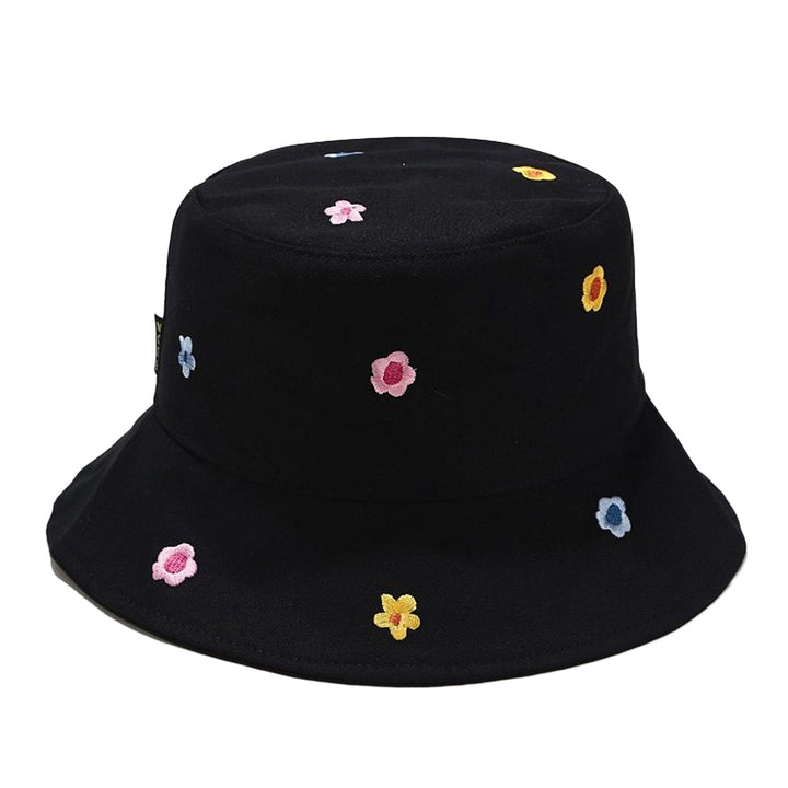 Women Sun Hat Flower Embroidery Deep Round Top Breathable Lightweight Sunscreen Foldable Washable Women Fisherman Hat Image 2