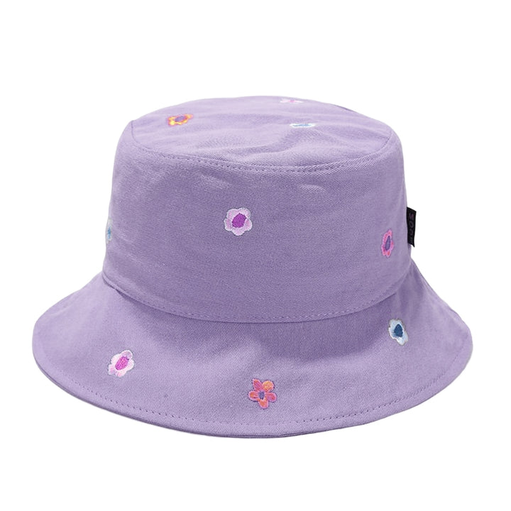 Women Sun Hat Flower Embroidery Deep Round Top Breathable Lightweight Sunscreen Foldable Washable Women Fisherman Hat Image 4