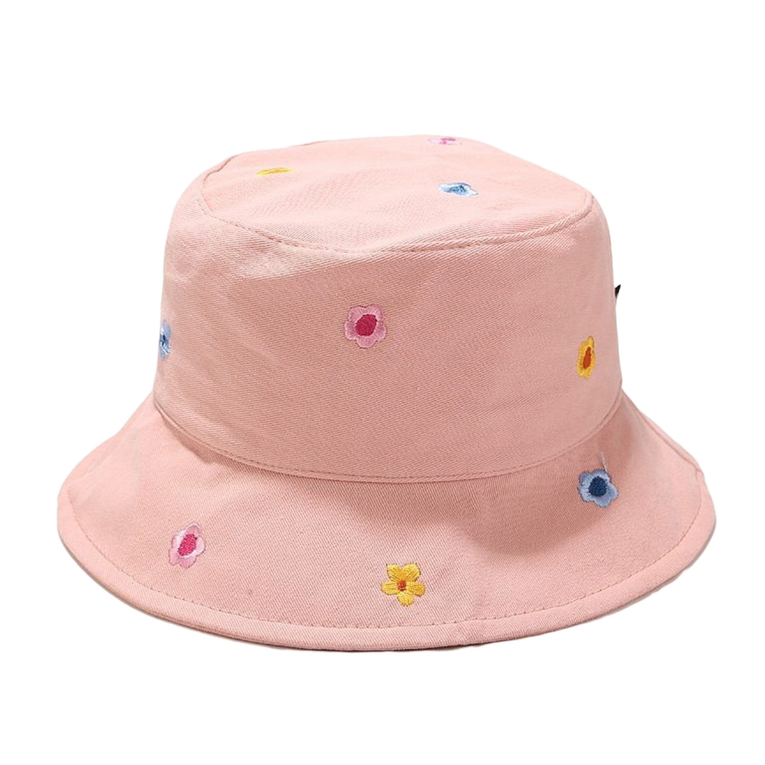 Women Sun Hat Flower Embroidery Deep Round Top Breathable Lightweight Sunscreen Foldable Washable Women Fisherman Hat Image 6