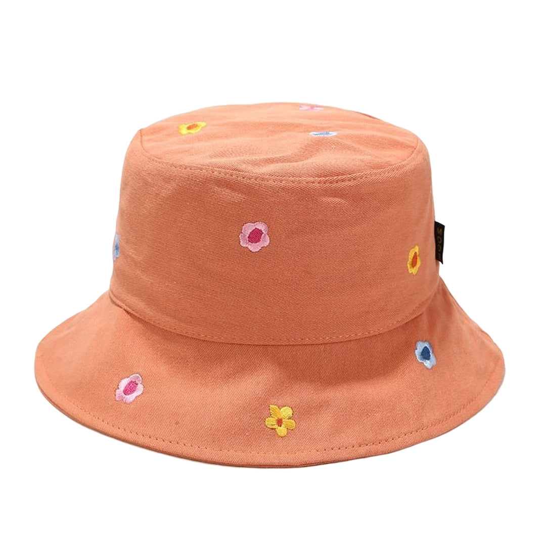 Women Sun Hat Flower Embroidery Deep Round Top Breathable Lightweight Sunscreen Foldable Washable Women Fisherman Hat Image 7