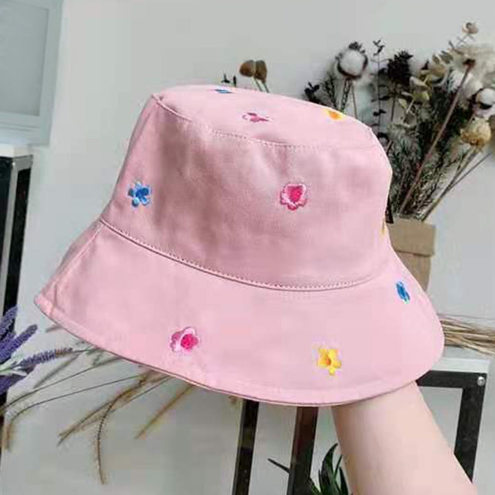 Women Sun Hat Flower Embroidery Deep Round Top Breathable Lightweight Sunscreen Foldable Washable Women Fisherman Hat Image 10