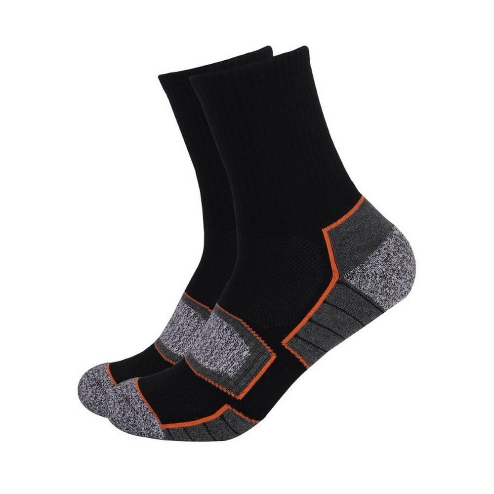 1 Pair Patchwork Color Mid-Tube Thick Sports Socks Women Men Outdoor Sport Anti-slip Running Socks Image 2