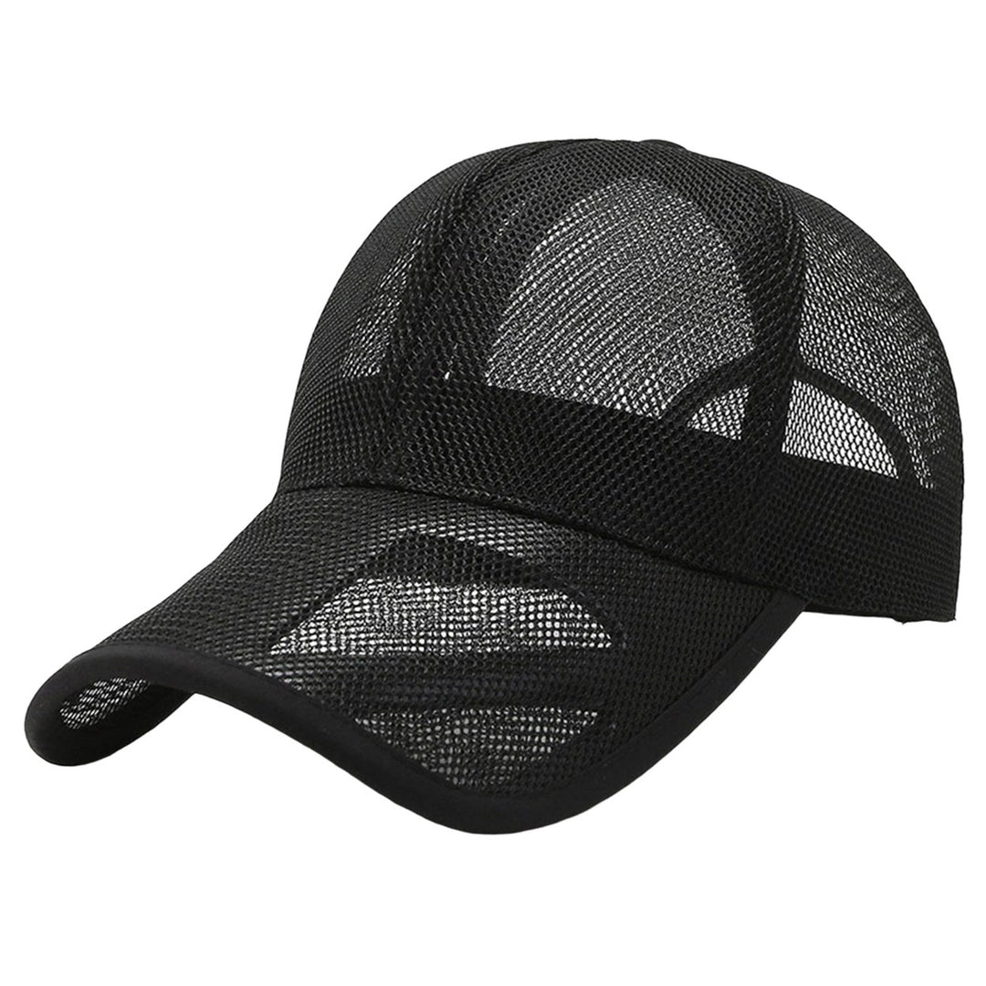 Men Baseball Hat Hollow Out Mesh Breathable Quick-drying Solid Color Sunscreen Adjustable Outdoor Golf Sun Hat Headwear Image 1