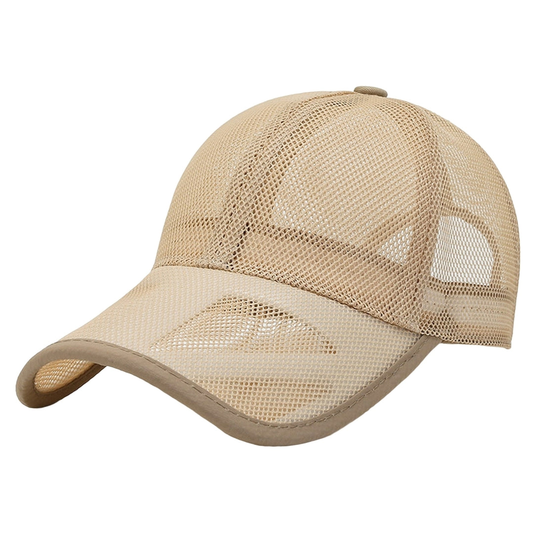 Men Baseball Hat Hollow Out Mesh Breathable Quick-drying Solid Color Sunscreen Adjustable Outdoor Golf Sun Hat Headwear Image 4