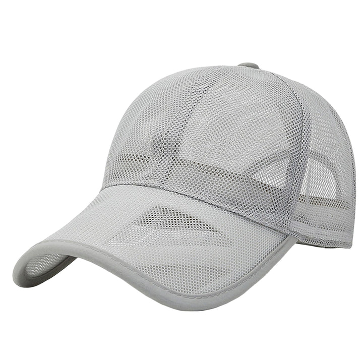 Men Baseball Hat Hollow Out Mesh Breathable Quick-drying Solid Color Sunscreen Adjustable Outdoor Golf Sun Hat Headwear Image 4