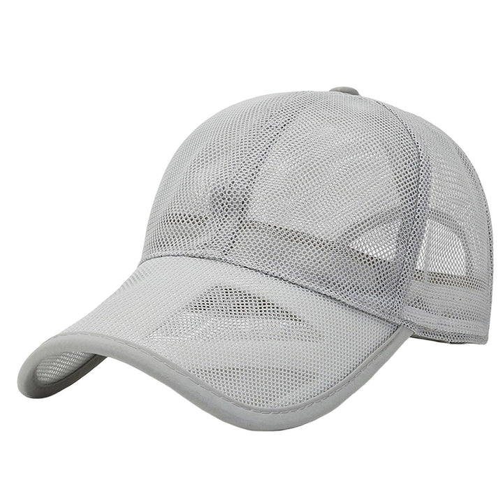 Men Baseball Hat Hollow Out Mesh Breathable Quick-drying Solid Color Sunscreen Adjustable Outdoor Golf Sun Hat Headwear Image 1