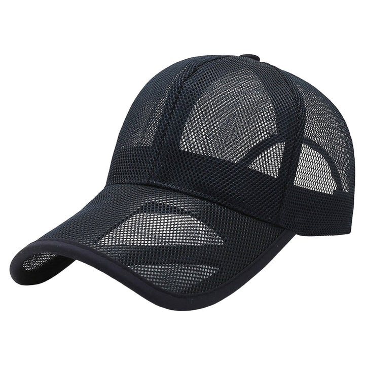 Men Baseball Hat Hollow Out Mesh Breathable Quick-drying Solid Color Sunscreen Adjustable Outdoor Golf Sun Hat Headwear Image 7