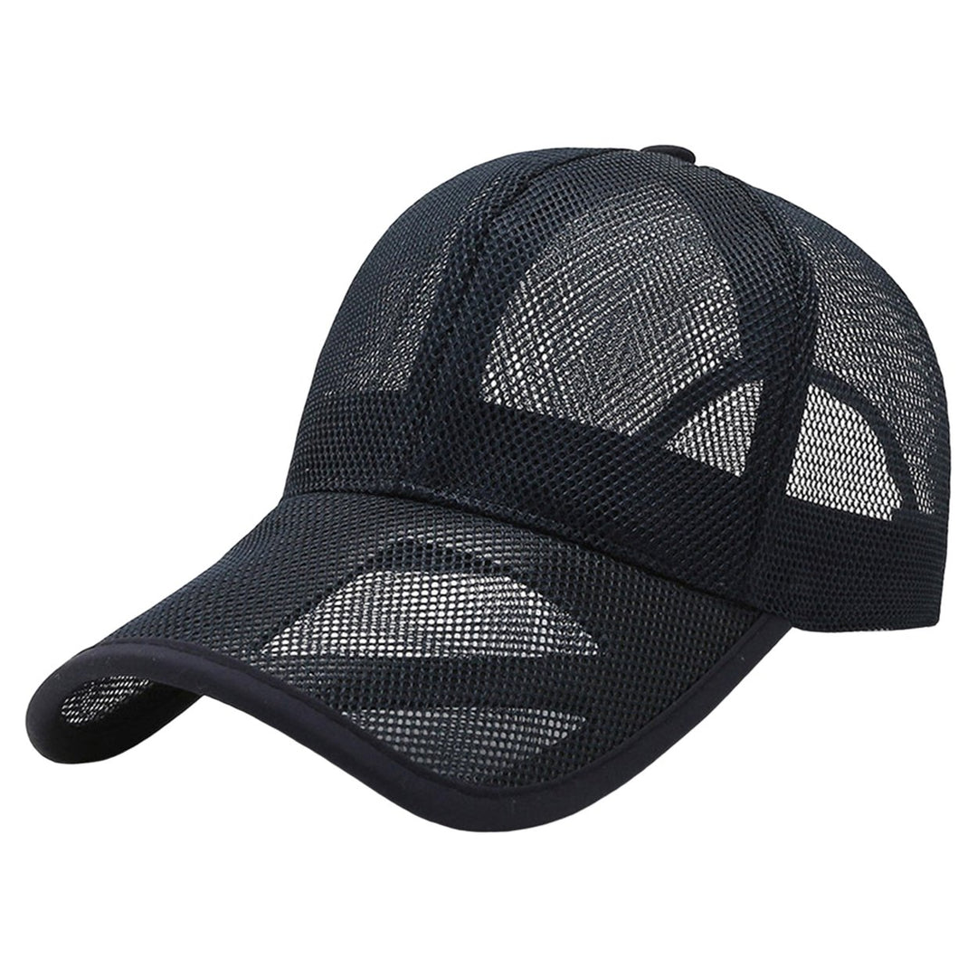 Men Baseball Hat Hollow Out Mesh Breathable Quick-drying Solid Color Sunscreen Adjustable Outdoor Golf Sun Hat Headwear Image 1