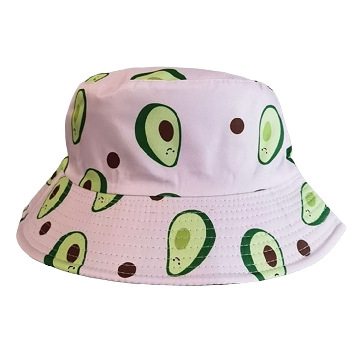 Fisherman Hat Avocado Print Double-sided Flat Top Breathable UV Protection Sunscreen Decorative Refreshing Fruit Patter Image 6