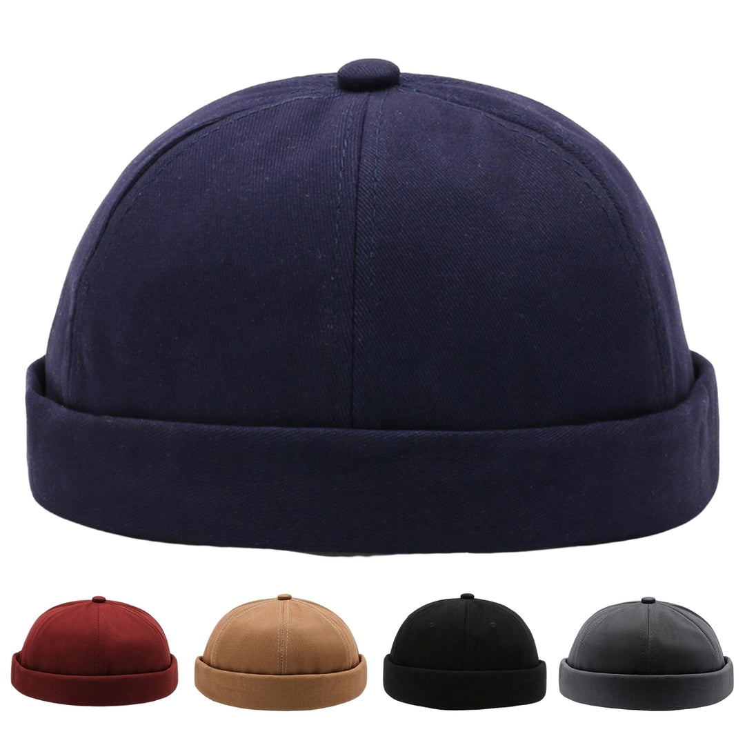 Women Men Beanie Hat Round Solid Color Adjustable No Brim Breathable Decorative Hip Hop Street Dancer Skullcap Headwear Image 1