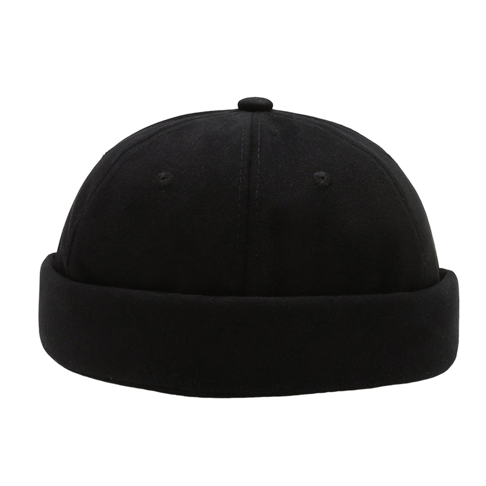 Women Men Beanie Hat Round Solid Color Adjustable No Brim Breathable Decorative Hip Hop Street Dancer Skullcap Headwear Image 2