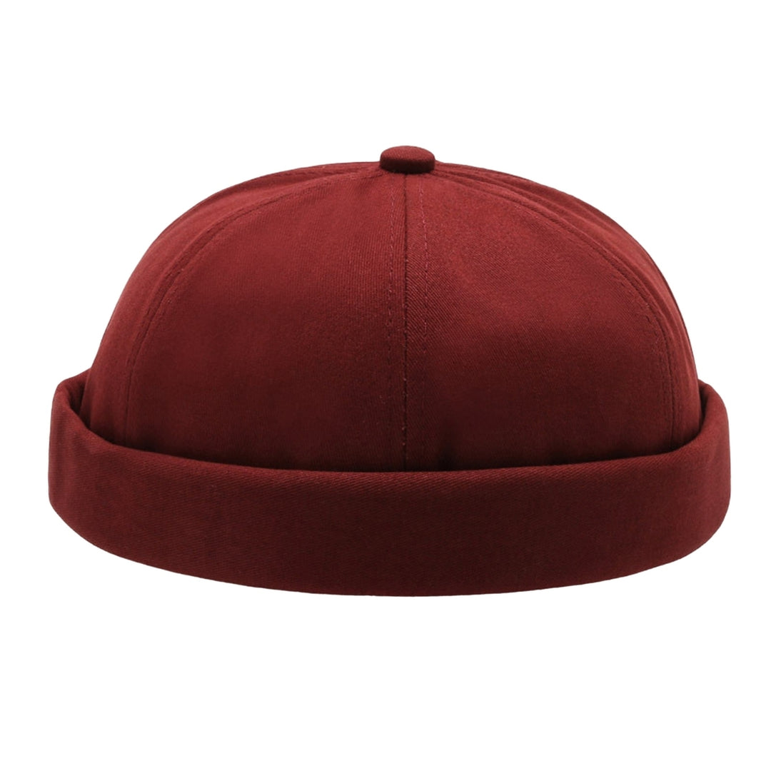 Women Men Beanie Hat Round Solid Color Adjustable No Brim Breathable Decorative Hip Hop Street Dancer Skullcap Headwear Image 6