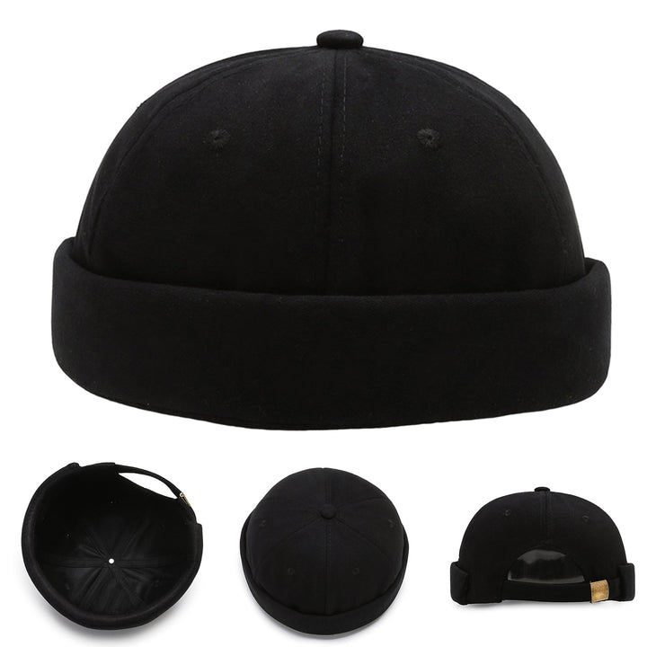 Women Men Beanie Hat Round Solid Color Adjustable No Brim Breathable Decorative Hip Hop Street Dancer Skullcap Headwear Image 7