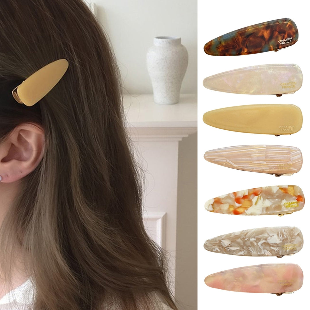 Retro Exquisite Anti-slip Girls Hairpin Ink Dyed Decor Metal Side Bangs Clip Styling Tool Image 1