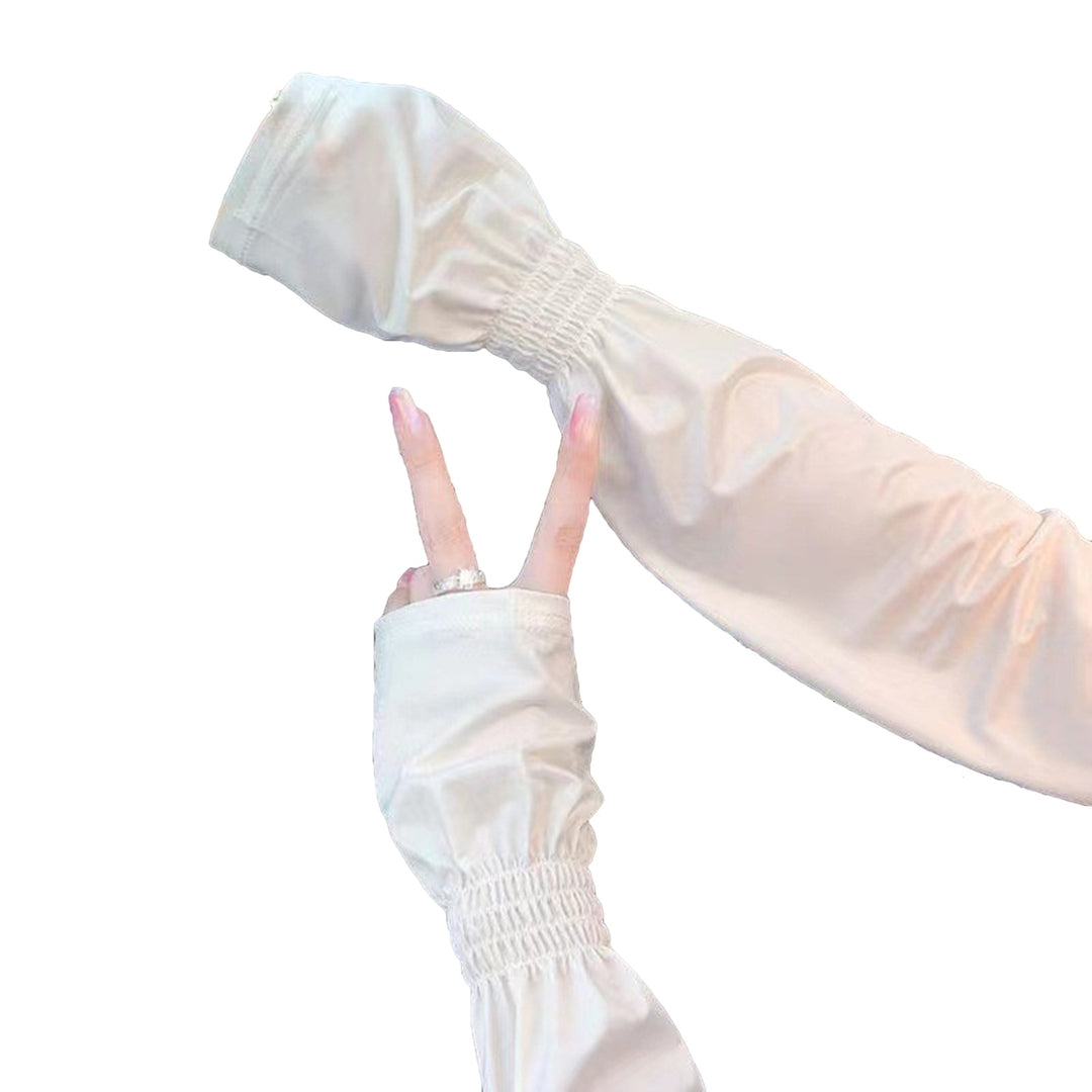 1 Pair Gradient Color Crown Pattern Elastic Cuffs Arm Covers Outdoor Cycling Ice Silk Arm Sleeves Image 4