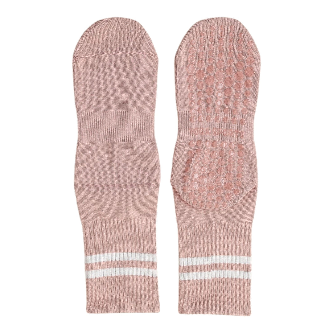 1 Pair Women Sports Socks Striped Elastic Breathable Knitted Anti-slip Sweat Absorption Cotton Image 4