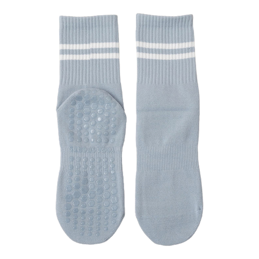 1 Pair Women Sports Socks Striped Elastic Breathable Knitted Anti-slip Sweat Absorption Cotton Image 6