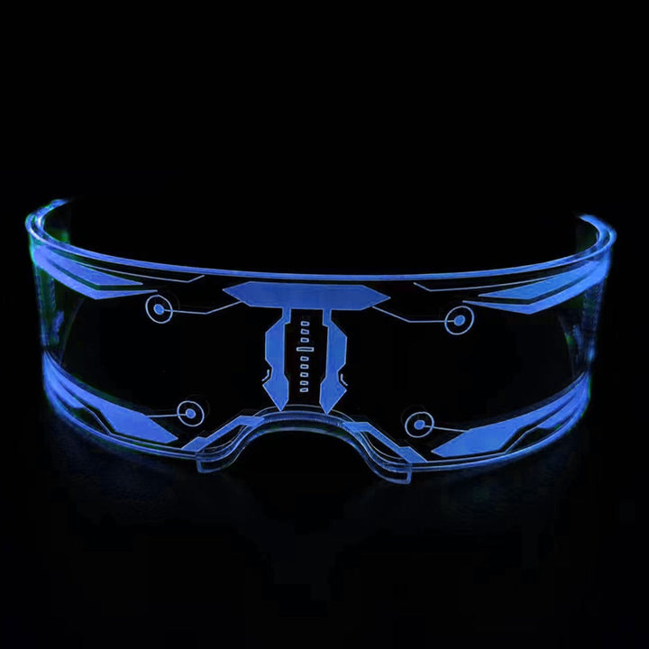 Club LED Glasses Seven Colors Cyberpunk Colorful Unisex Light Up Decorative Transparent Disco Dancing LED Eyeglasses Image 3