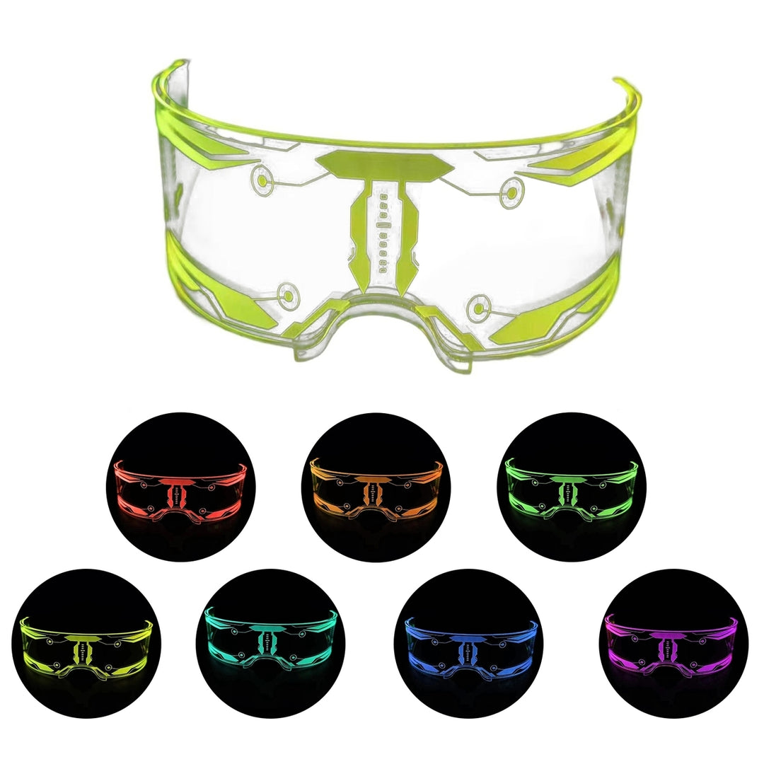 Club LED Glasses Seven Colors Cyberpunk Colorful Unisex Light Up Decorative Transparent Disco Dancing LED Eyeglasses Image 12