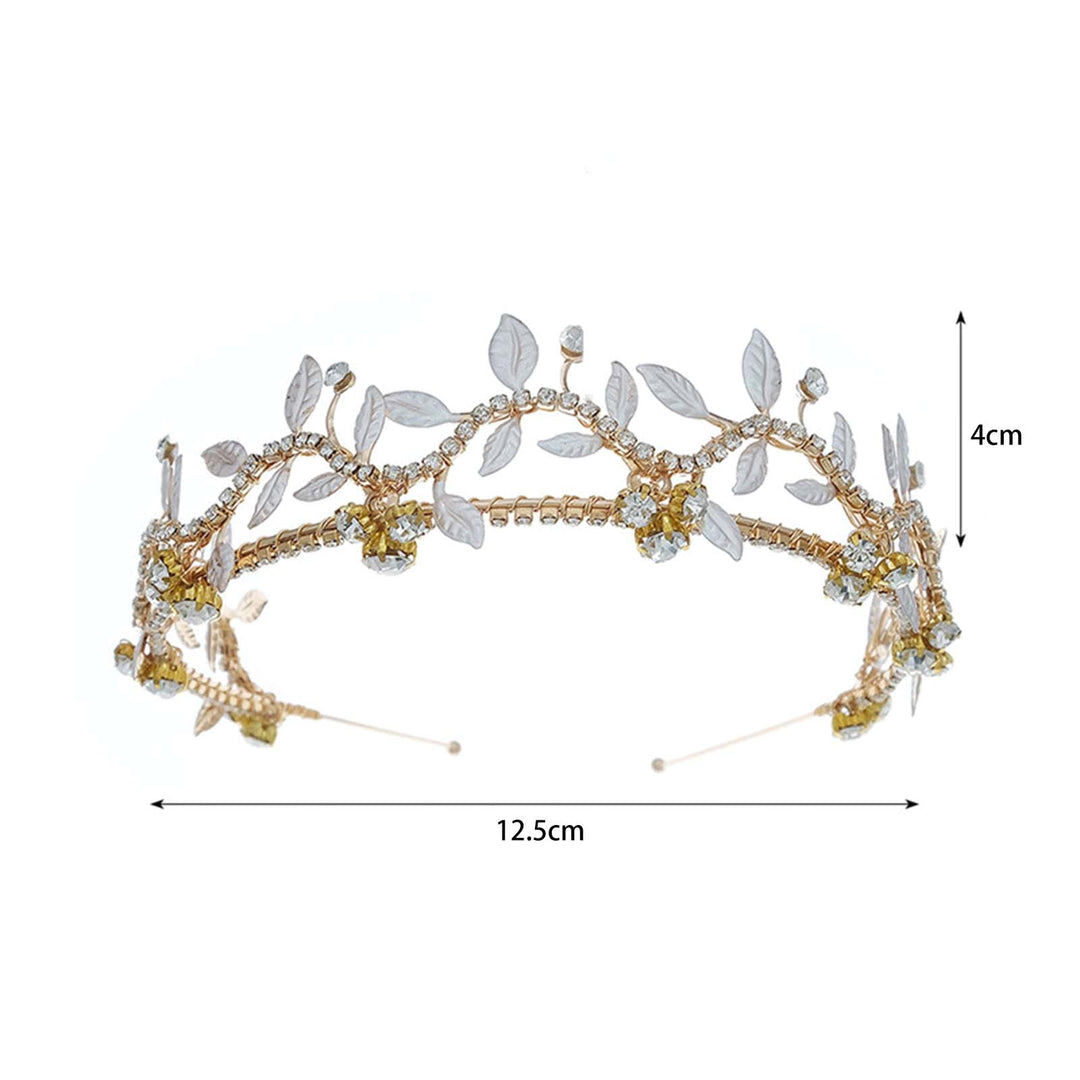 Shining Elegant Non-slip Wedding Tiara Leaf Rhinestone Bridal Crown Headband Hair Accessories Image 6