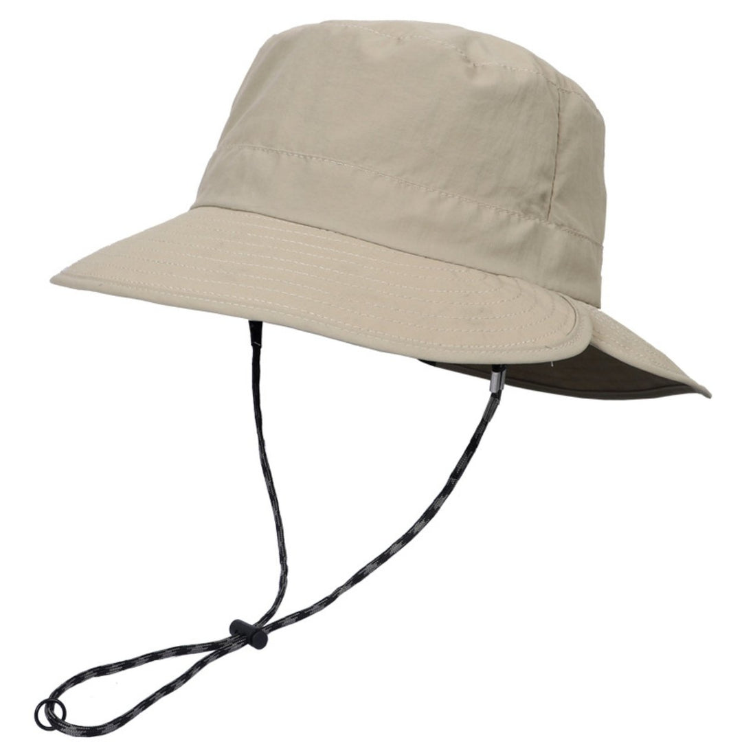 Men Fisherman Hat Adjustable Strap Wide Brim Solid Color Flat Top Quick Dry Sunscreen Breathable Camping Gardening Men Image 3