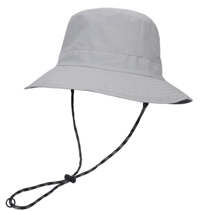 Men Fisherman Hat Adjustable Strap Wide Brim Solid Color Flat Top Quick Dry Sunscreen Breathable Camping Gardening Men Image 4