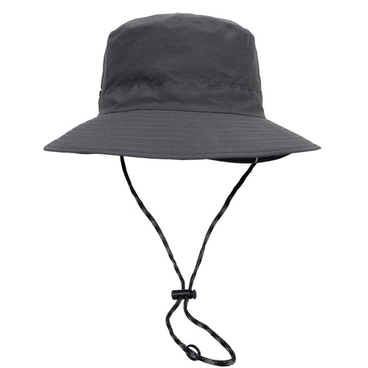 Men Fisherman Hat Adjustable Strap Wide Brim Solid Color Flat Top Quick Dry Sunscreen Breathable Camping Gardening Men Image 12