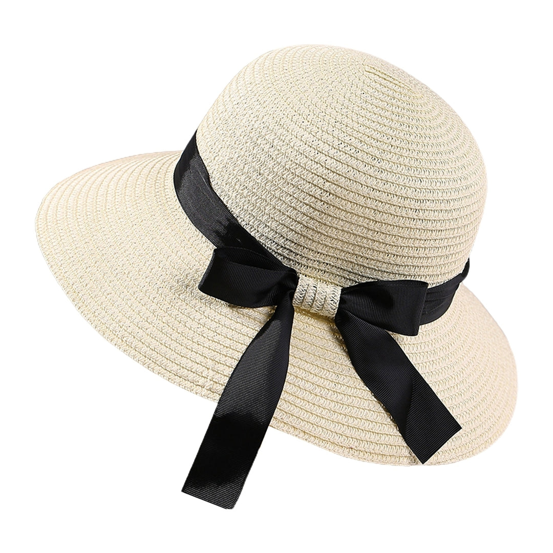 Ribbon Bowknot Decor Sun Hat Women Big Brim Sunscreen Floppy Straw Hat Fashion Accessories Image 6