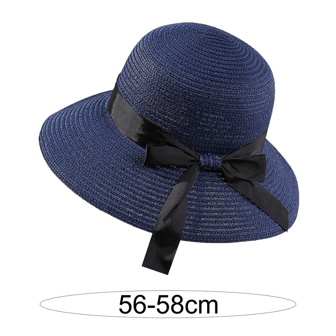 Ribbon Bowknot Decor Sun Hat Women Big Brim Sunscreen Floppy Straw Hat Fashion Accessories Image 10