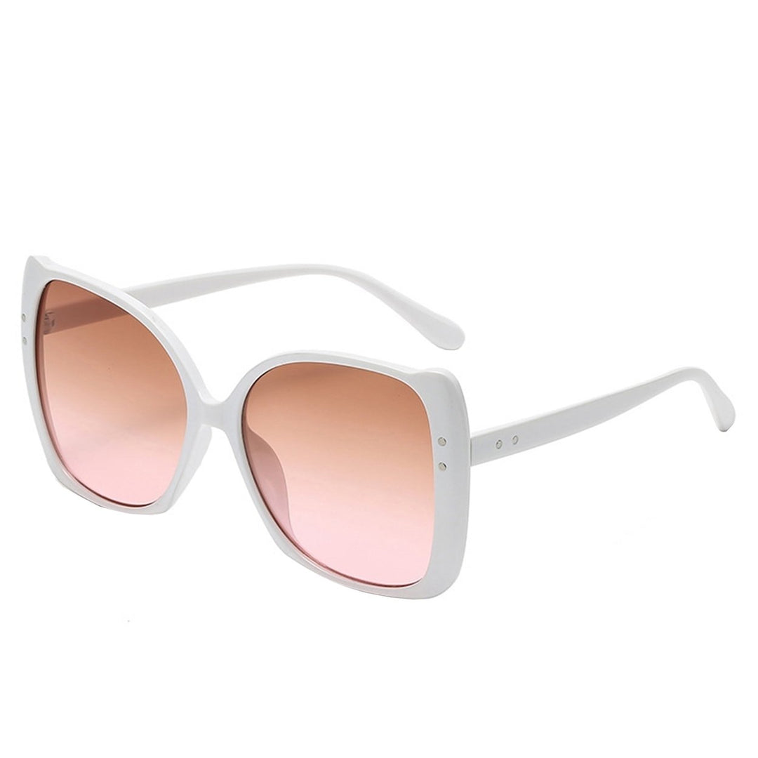 Lady Sunglasses Eye Protection Hip Hop Gradient Color Burden-Free with Frame Sunscreen Decorative Image 3