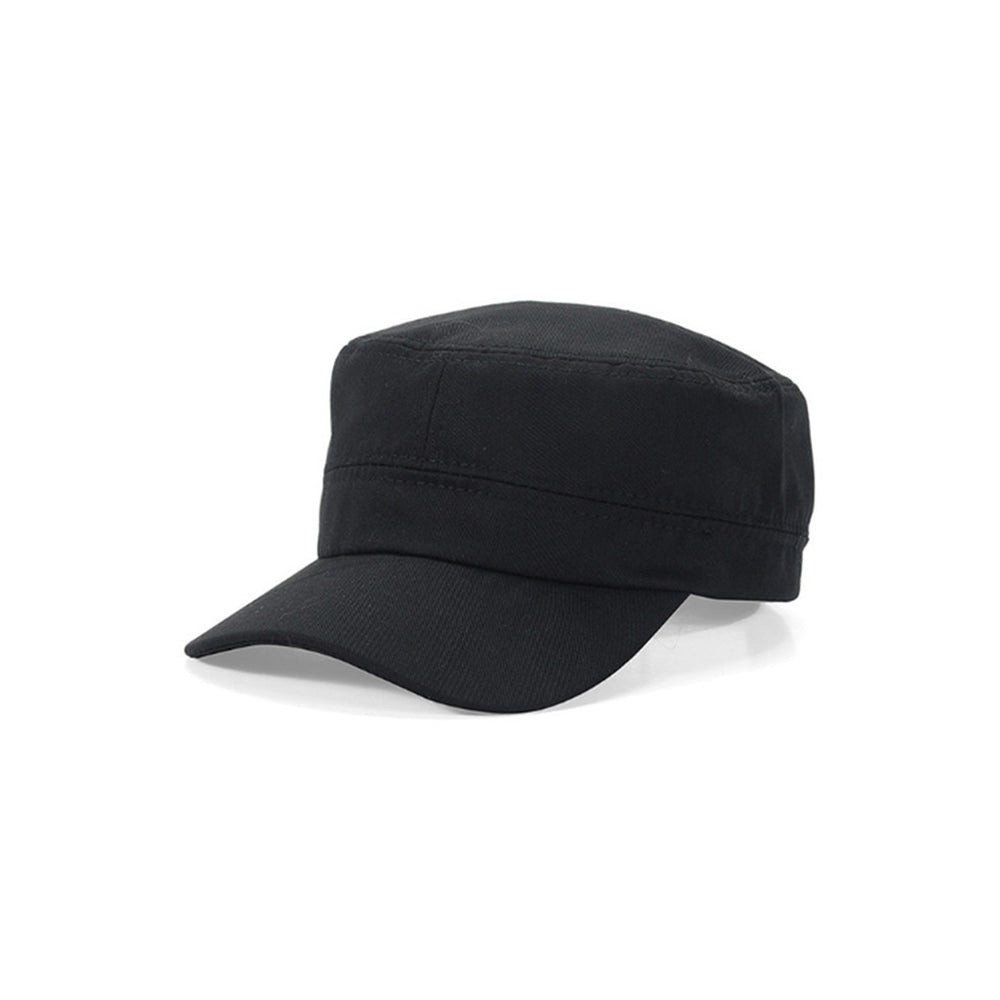 Men Summer Hat Flat Top Solid Color Long Brim Breathable Decorative Sunscreen Unisex Baseball Cadet Plain Cap Headwear Image 2